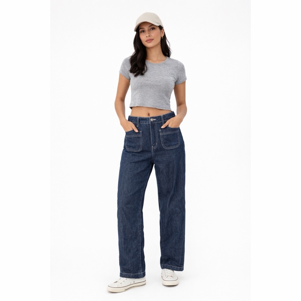 Princess Polly Organic Cotton Straight Leg Sailor Jean
